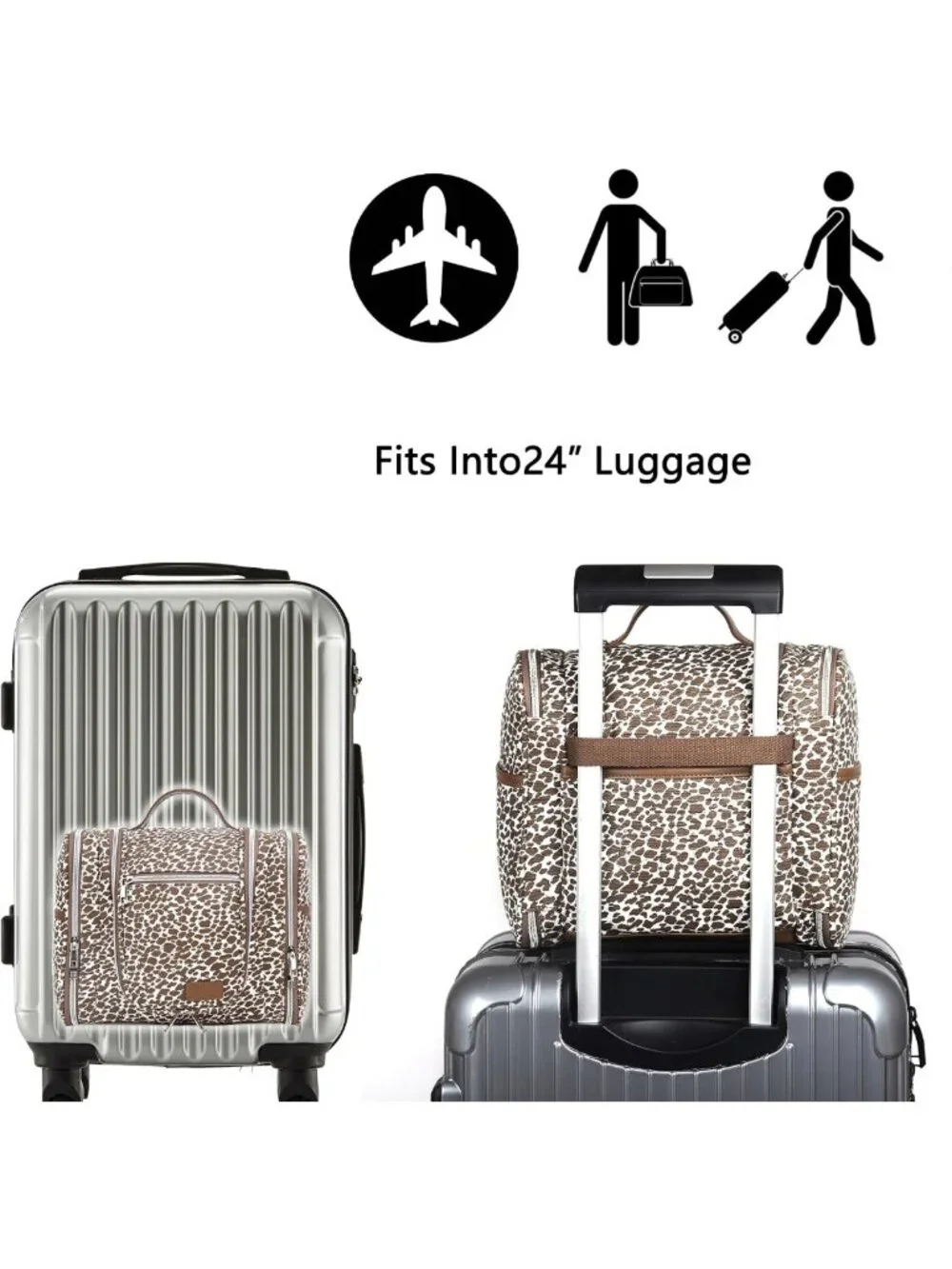 Leopard Print Hanging Travel Toiletry Bag - Large Capacity Organizer for Makeup